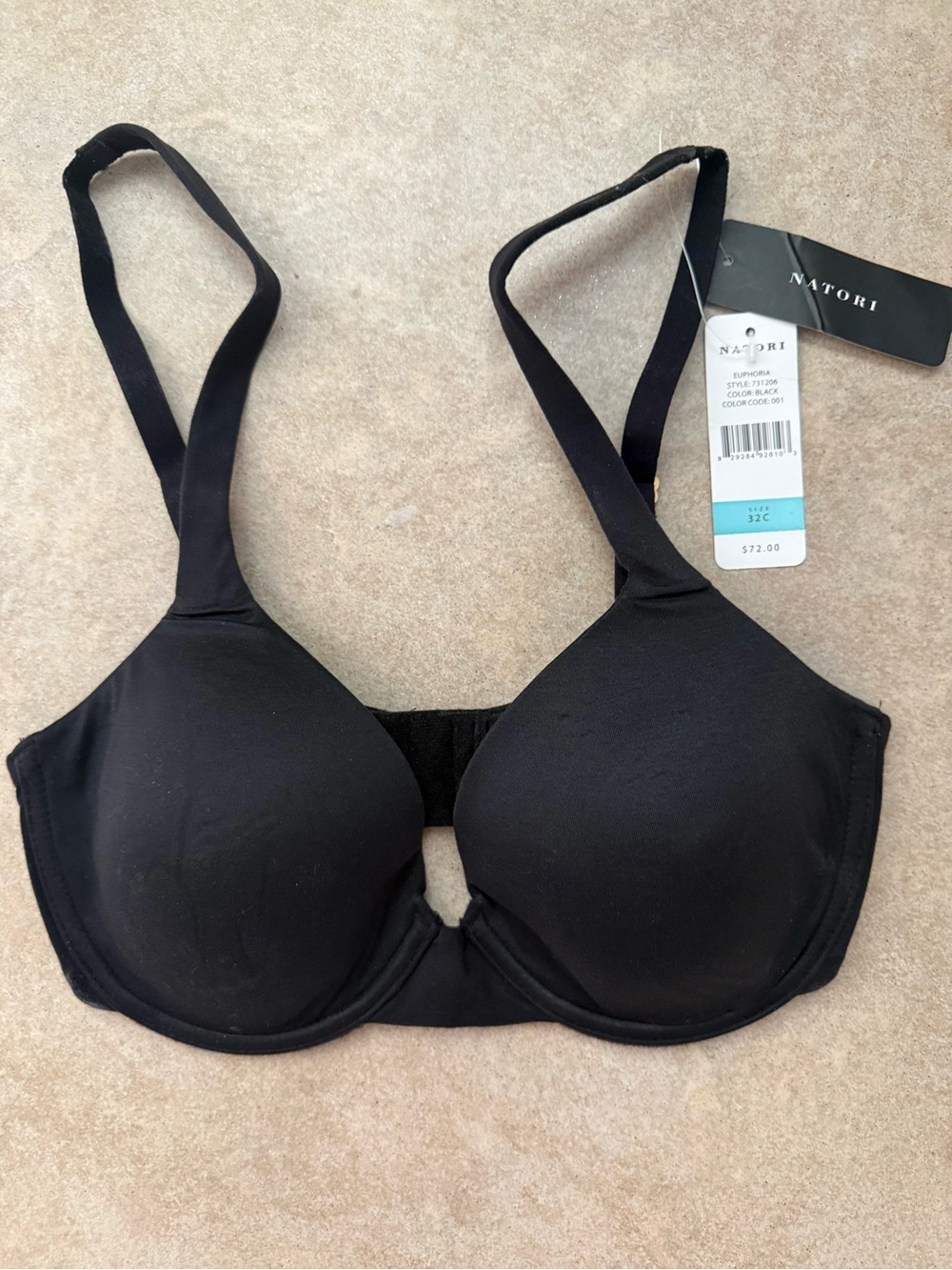 Natori NWT Black Euphoria T-Shirt Bra 32C